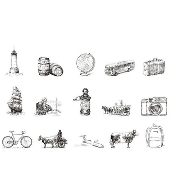

45 pcs/Set Creative Travel Diary Series Paper Sticker Decoration DIY Handmade Arts Craft Sticker