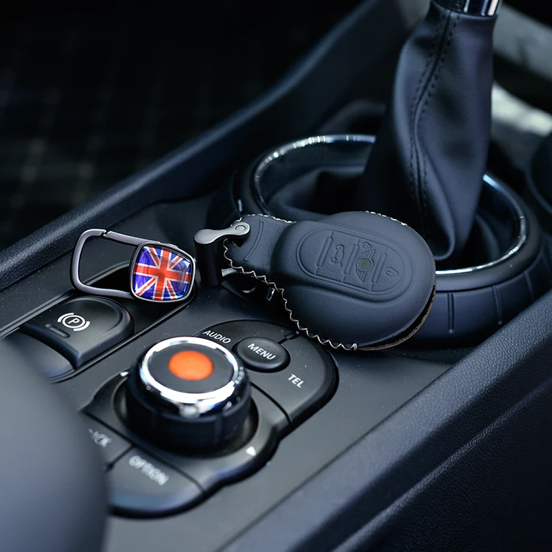 

Genuine Leather Car Key Bag Case Cover For MINI F series F54 F55 F56 F57 F60 Remote Key Decoration Car Styling Modification
