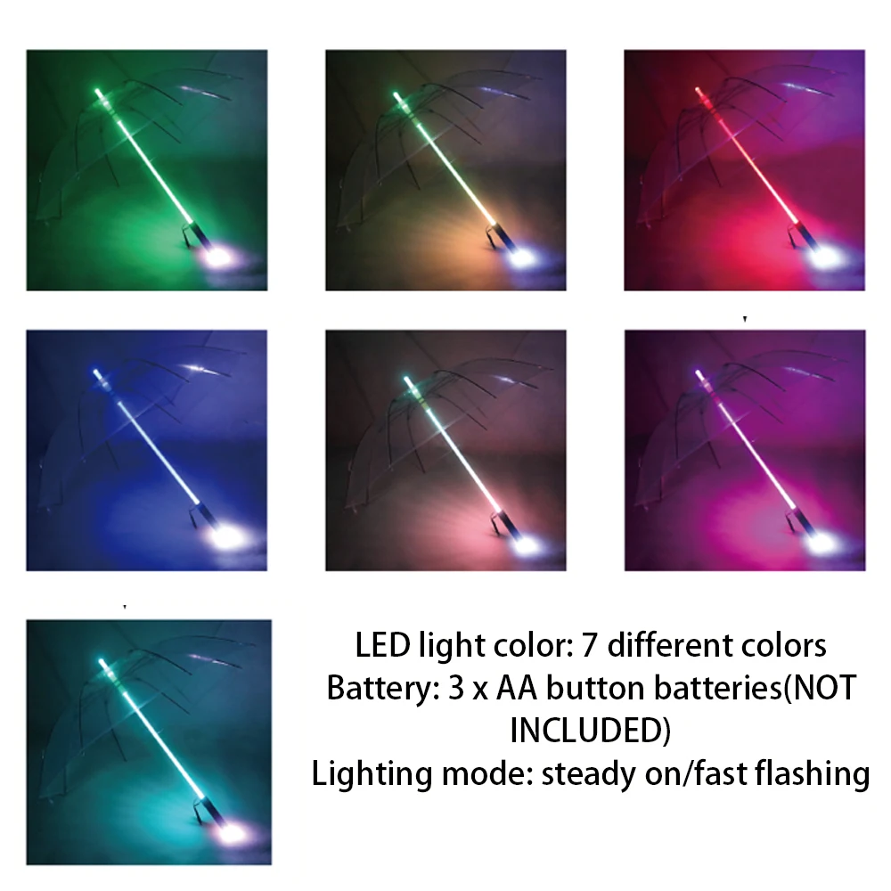 Цветной СВЕТОДИОДНЫЙ световой меч светящийся зонтик лазерный меч светящийся зонтик для гольфа зонтик с подсветкой Ночная Защита Прозрачный