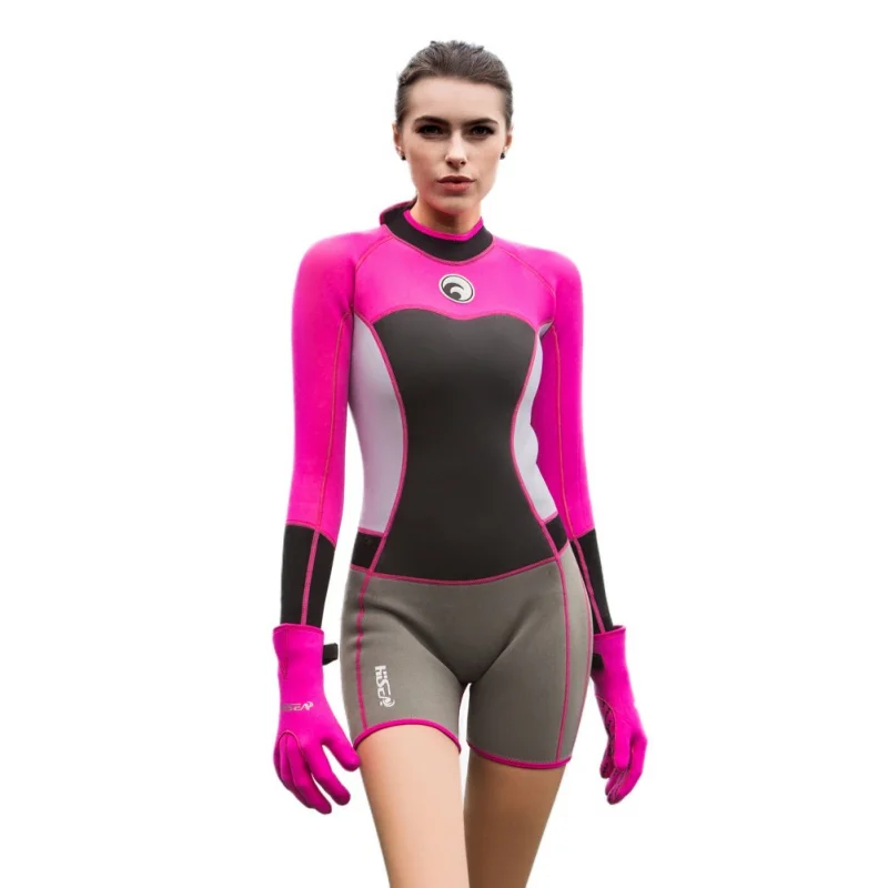 1.5mm Summer Beach long sleeved shorts Siamese warm swimsuit / diving