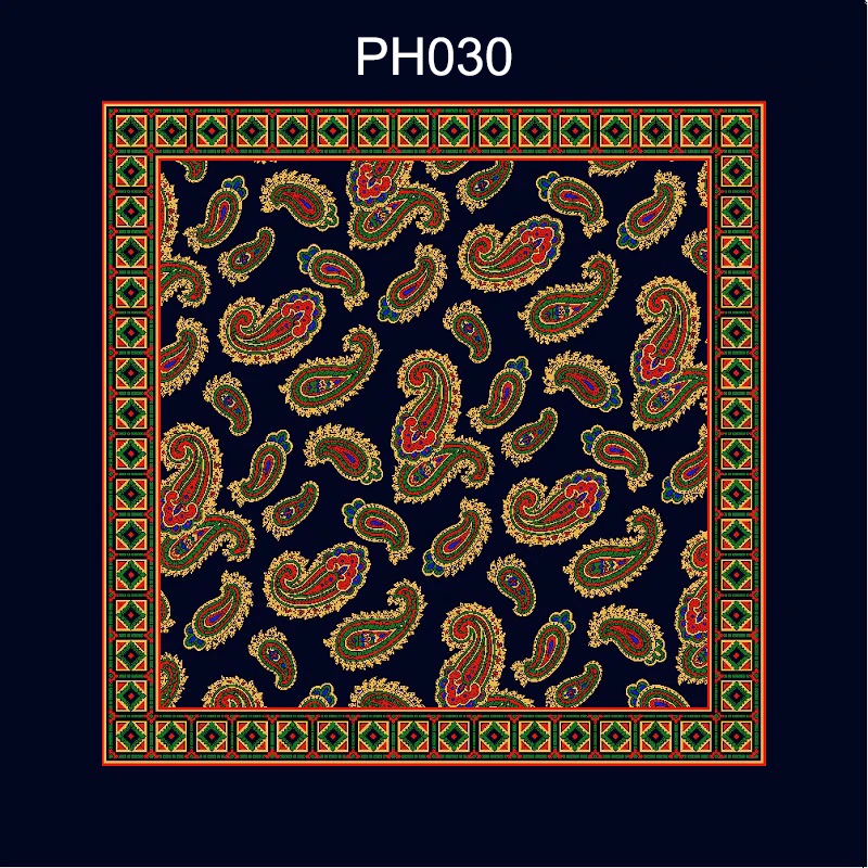 Портной Смит Роскошные 33X33 см большой платок Пейсли Цветочный горошек карманные квадраты из микрофибры трафаретной печати мужские носовые платки