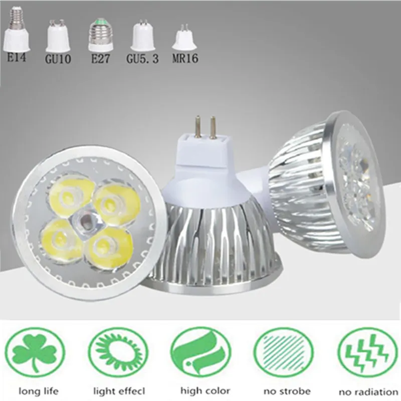 Hoge kwaliteit GU10 GU5.3 E14 E27 MR16 LED Lamp 9 W 12 W 15 W LED lamp LED lamp 110 V 220 V 60 Stralingshoek LAMP VERLICHTING