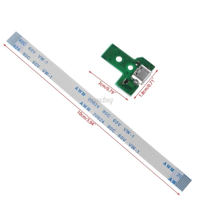 USB плата с зарядным портом, украшенное мозаикой из драгоценных камней, 12 контактный гибкий кабель для JDS-030 PS4 контроллер