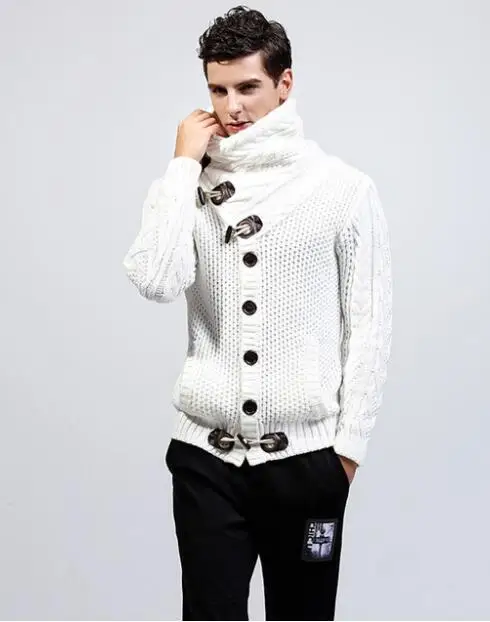 Fashion Add Wool Turtleneck Sweater Coat Men Korean Keep Warm Knitting ...