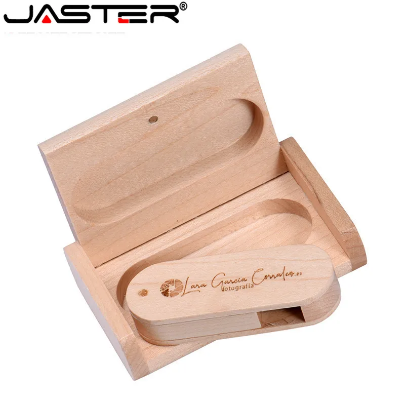 JASTER новые деревянные USB с подарочной коробкой USB флэш-накопитель Флип Тип деревянная коробка+ деревянный чипборд Флешка палочка для создания логотипа по индивидуальному заказу