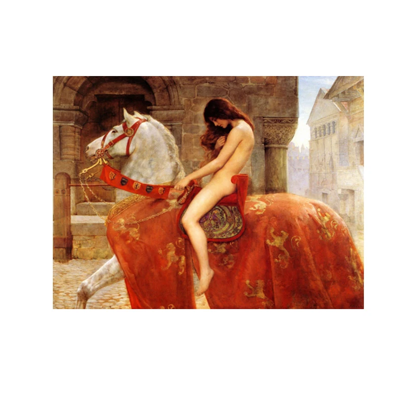 Lady Godiva от John Collie Обнаженная Картина на холсте «женщина» плакаты и принты скандинавский настенный Поп-Арт картина для декора гостиной