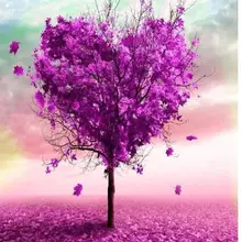 6046 фиолетовое Сердце Дерево-краска по комплекты номеров для взрослых DIY