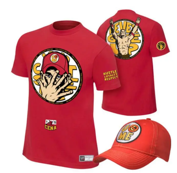 2019 الملابس + قبعة دعوى الصيف AJ تي شيرت اثنين قطعة المصارعة دعوى موضة تي شيرت جديد القطن تي شيرت تي شيرت رجالي نمط