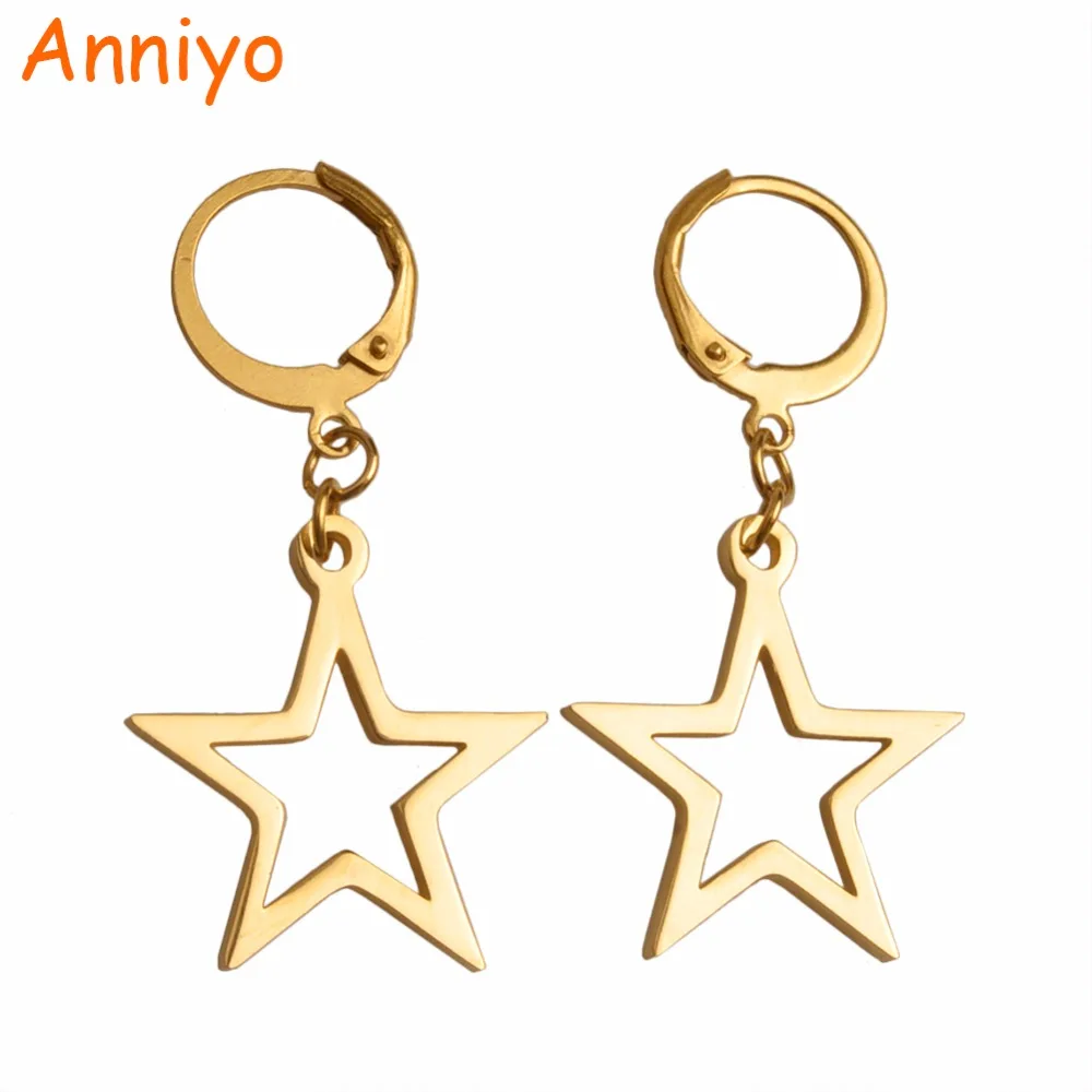 

Anniyo Five-pointed Star Earrings for Women Girls,Gold Color Kiribati Jewelry Gifts(More Models Please Check My Store) #031621