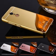 For Xiaomi Mi5 Mi4 Xiaomi Mi4C Mi4S Redmi 3 Redmi 2 Hongmi Note 3 Note 2 MImax Case Armor Aluminum Frame + Mirror Acrylic Cases