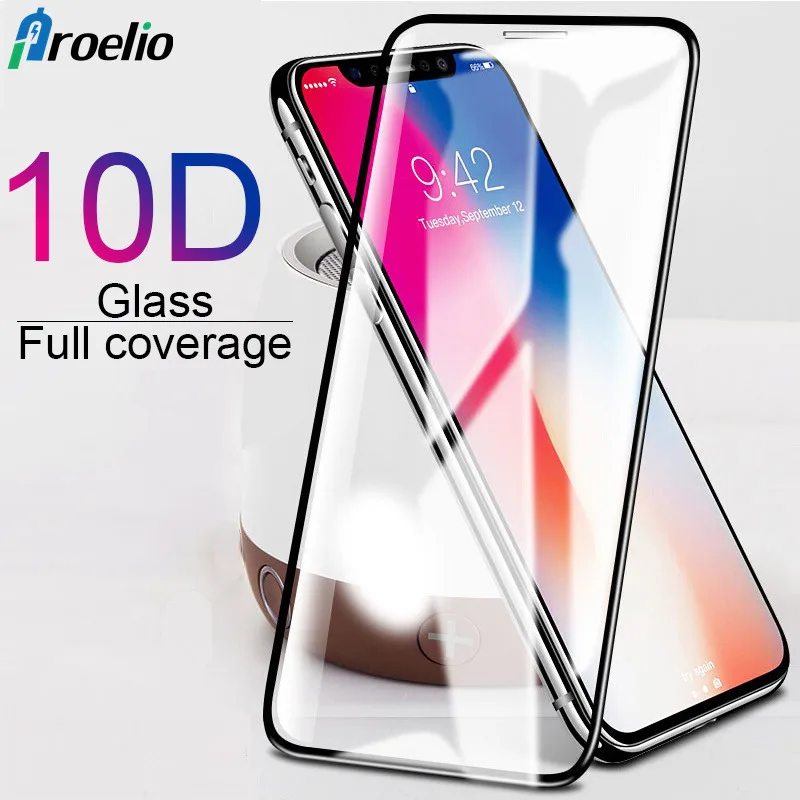 

Proelio 10D Tempered Glass Film Screen Protector For iPhone 6 6S 7 8 Plus X XR XS Max Full Curved Screen Protector For iPhone 8