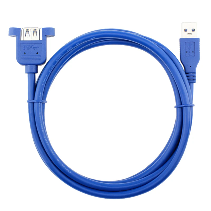 EGRINCY USB3.0 кабель-удлинитель USB 3,0 кабель для синхронизации данных с винтовым креплением на панель для настольный компьютер, принтер, жесткий диск - Цвет: Синий