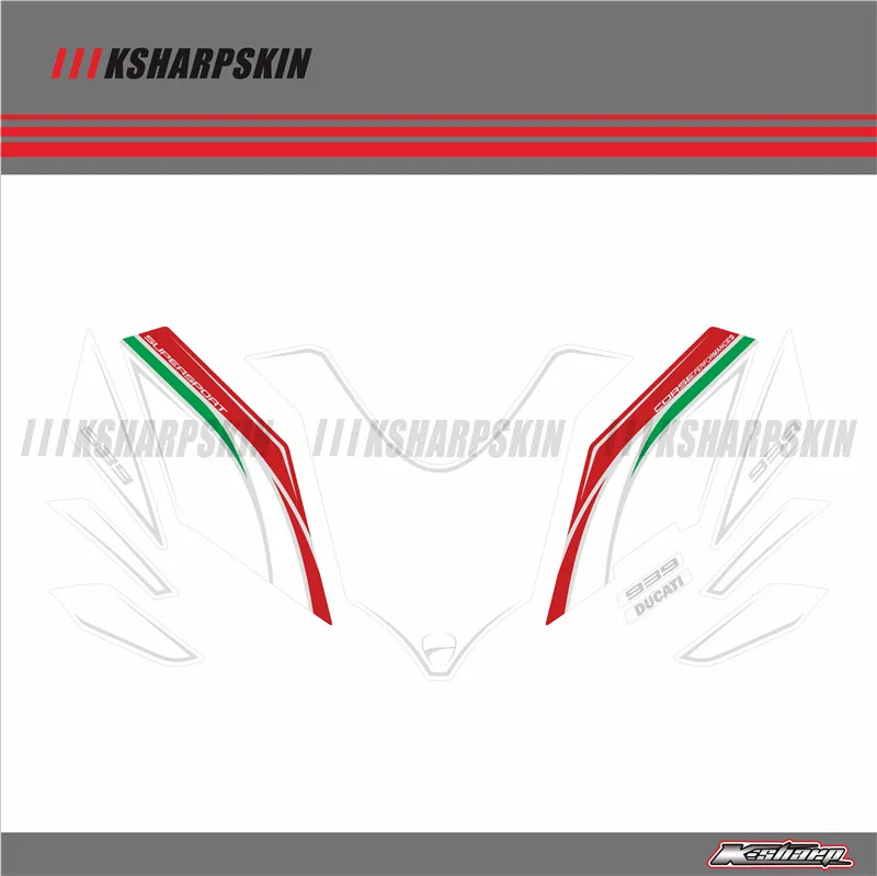 Передний обтекатель мотором цифровая доска 3D защитный гель для задний фонарь тормоза для Ducati supersport 939 возраст от 16 до 17 лет - Цвет: K-TBT-DCT-SUP-08