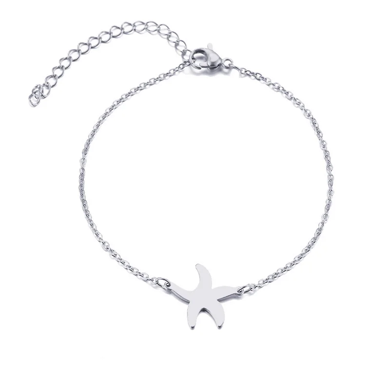 CACANA Stainless Steel Bracelet For Women Man Small Starfhish Gold And Silver Color Pulseira Feminina Lover's Engagement Jewelry