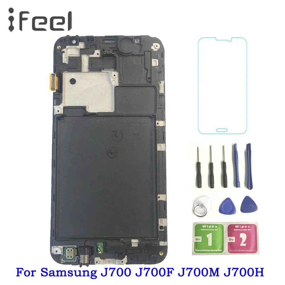 

For Samsung Galaxy J7 2015 J700 LCD Display Touch Screen Digitizer Assembly Frame For Samsung J700F J700M J700H J700FN Display