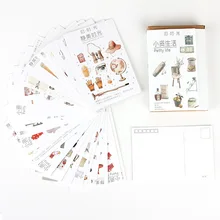 30 шт./компл. креативная мелкая жизнь серия открытка/поздравительная открытка/день рождения Письмо Конверт подарочная карта два размера