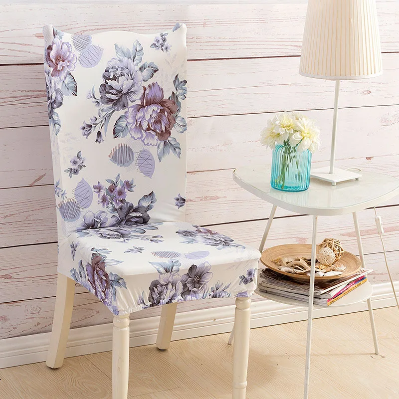 Современный цветочный узор эластичные чехлы на кресла спандекс столовая сиденье защитный чехол Чехол съемные чехлы на кресла стрейч