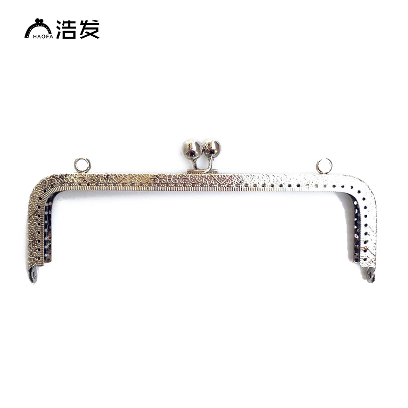 HAOFA 20cm Bag Accessories Large Size Square Metal Embossing Kiss Clasp Purse Frame Metal Clutch Bag Frame  for Bag Sewing Craft