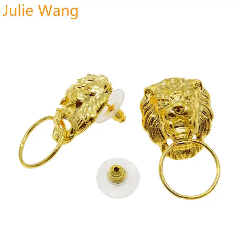 Женские серьги гвоздики золотистого цвета Лев Julie Wang 14 шт. модные вечерние для