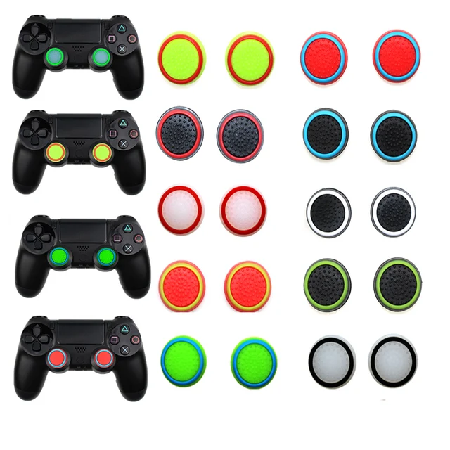 Special Price 2Pcs Thumbsticks Cap Rubber Silicone Analog For PlayStation 4/3 Controller Thumb Stick Grips For Xbox One Gamepad For Xbox 360