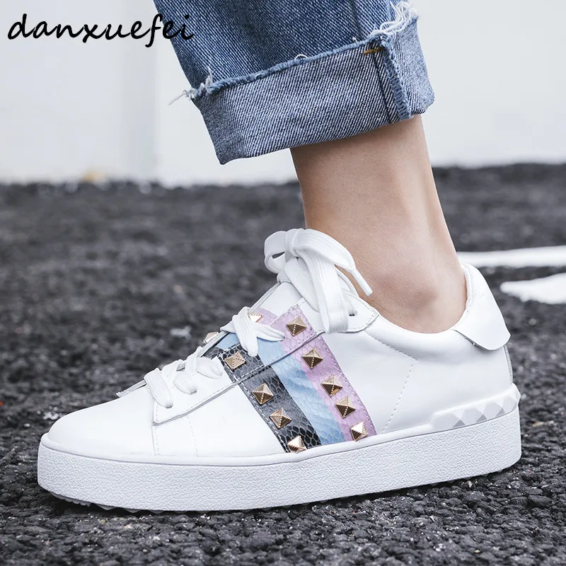 

Women's Genuine Leather Lace-up Flats Oxfords Brand Designer River Leisure Soft Comfortable Espadrilles Brogues Shoes for Women