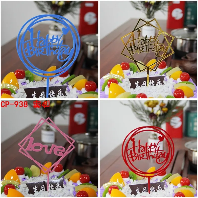 10pcs Love Happy Birthday Cake Toppers Decoration Kids