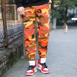 Хлопок джерси мужские брюки карго фиолетовый оранжевый Камуфляж блок тактические брюки для мужчин Путешествия джоггеры активная одежда