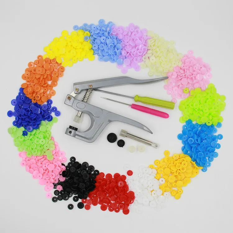 

600Sets T5 12MM Round Plastic Snaps Button Fasteners Quilt Cover Sheet Button Garment Accessories For Baby Clothes Clip U Plier