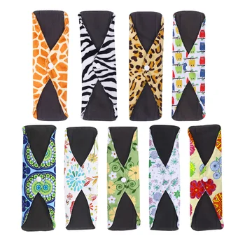 

9pcs Sanitary Pads Absorbent Washable Charcoal Bamboo Fiber Towel Pad For Women Random Color