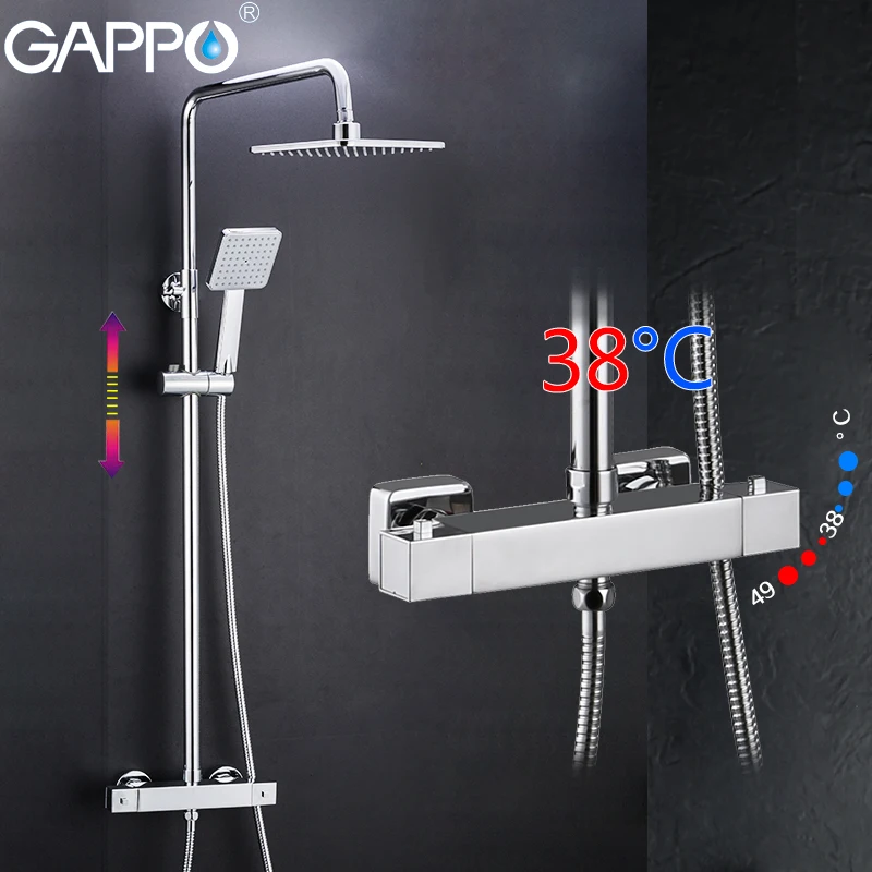 GAPPO смеситель для ванны s автоматический термостат контроль смесители для душа смеситель для ванны дождевой Душ Набор водопад смеситель для ванны смеситель для воды