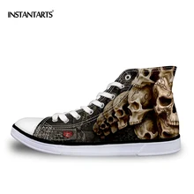 FORUDESIGNS Cool Punk Skull Printed Men's High-top Canvas Shoes Breathable Casual Lace-up Vulcanized Shoes Men High Top Shoes FORUDESIGNS Cool Punk Skull Printed Men's High-top Canvas Shoes Breathable Casual Lace-up Vulcanized Shoes Men High Top Shoes