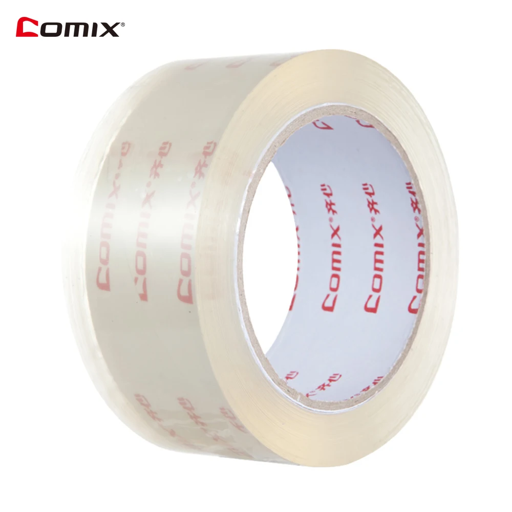

Comix 1 Roll Standard Packaging Tape Adhesive Transparent Tape 1.9 Inch * 100 Yards for Packing Moving Shipping Low Noise