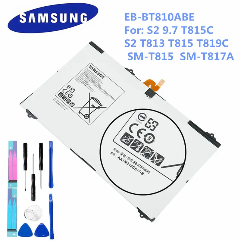

For Galaxy Tab S2 9.7 T815C S2 T813 T815 T819C SM-T815 SM-T810 SM-T817A Original Replacement Samsung Battery EB-BT810ABE 5870mA