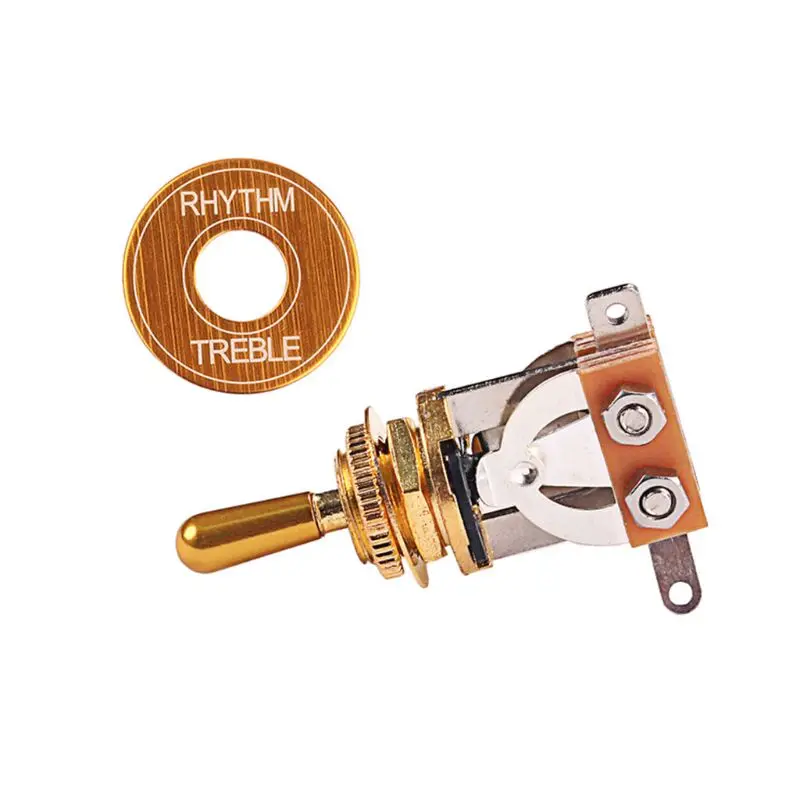 

Toggle Switch 3 Ways Pickup Selector Tone Conversion and Circle Ring For LP SG Electric Guitar Golden