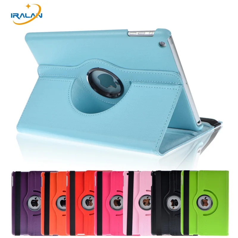 

2017 Nice quality PU leather stand case for ipad air 1/iPad 5 cover 360 rotating bling protective skin case+screen film+stylus
