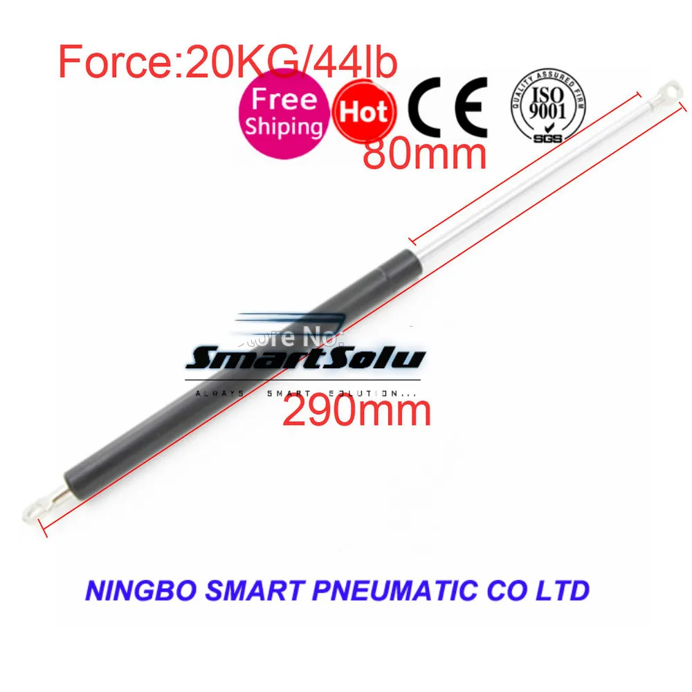 

free shipping 80mm Stroke Force 20KG/ 44lb in Springs Auto Gas Springs Spring Lift Gas Springs M8 Hole Diameter
