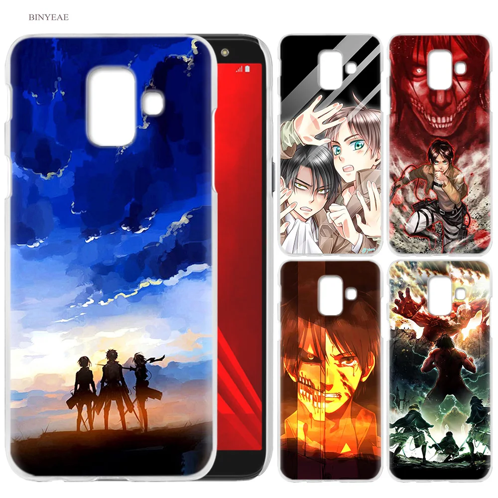 

Cell Phone Case for Samsung Galaxy S9 S8 S7 Edge Plus A6 A7 A8 A9 J4 J6 Plus 2018 Note 8 9 Cover Attack On Titan Levi Anime Cart