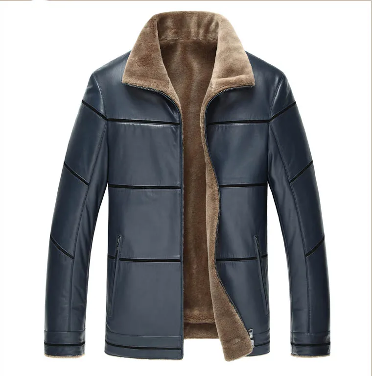 Куртка из искусственной кожи для мужчин, Новое поступление, зимняя брендовая, бархатная, толстая, теплая, деловая, PU, повседневная, мужская, s, кожаная куртка, пальто YYJ0010 - Цвет: Blue