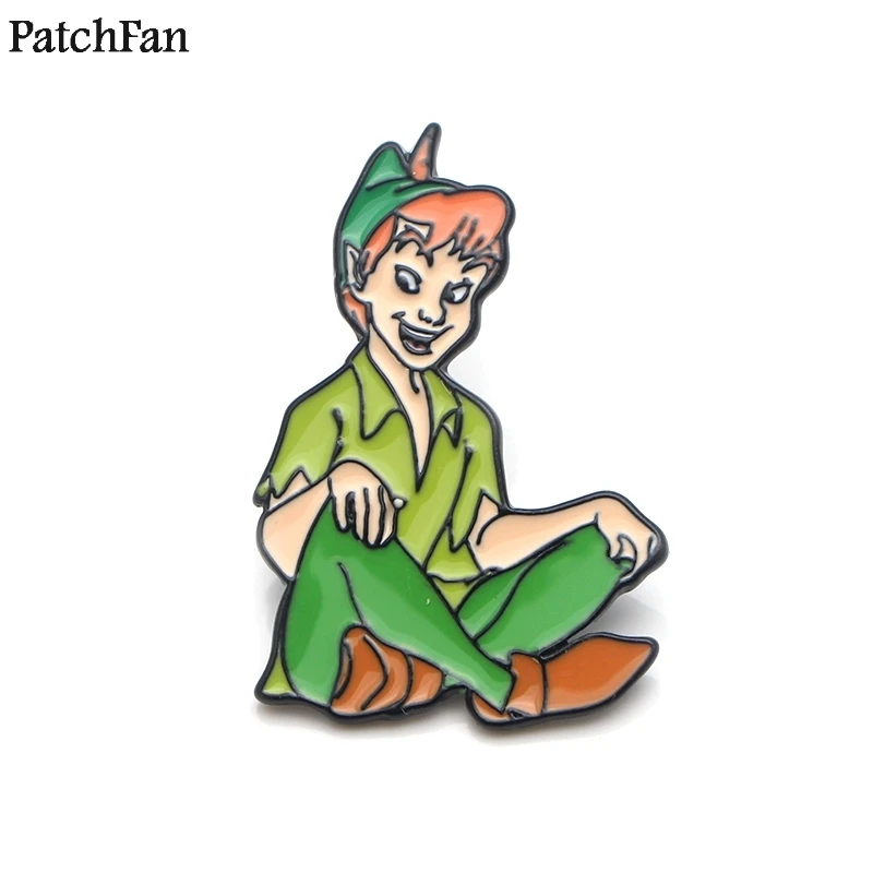 20 шт./партия, Patchfan Питер Пэн, Мультяшные металлические цинковые эмалированные булавки, медаль, рюкзак, рубашка, сумка, броши, Значки для мужчин и женщин, A1863