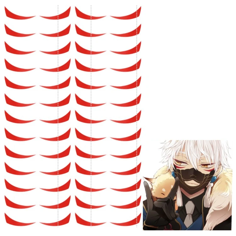 

Webgame Touken Ranbu Nakigitsune Cosplay Prop Transfer Fake Tattoos Stickers Tattooing Tatouage Face Eyes for Girl Women Men