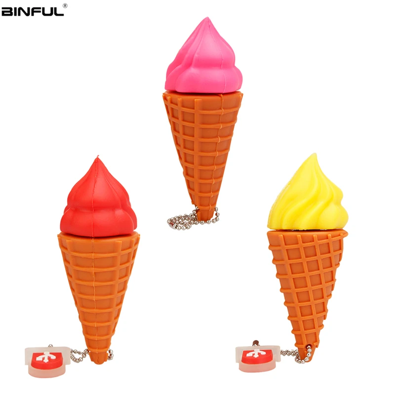 

Usb Flash Drive Cartoon Ice Cream Cones Pen Drive 128GB 64GB 32GB Usb Stick 16GB 8GB 4G High Quality Cute Pendrive Free Shipping