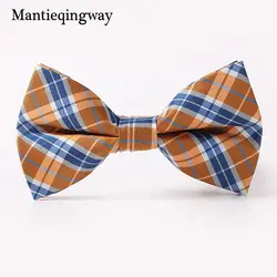 Mantieqingway Для мужчин с бантом Галстуки для Свадебная вечеринка Формальные Бизнес полиэстер Для мужчин плед галстук-бабочка Повседневное Для