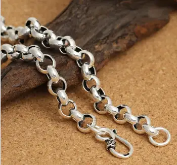 

KJJEAXCMY fine jewelry S925 sterling silver and classic vintage Thai silver diameter 8mm pearl necklace with chain.