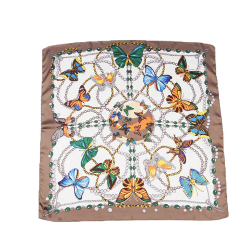 Womens Satin Silk Feeling Formal Square Neck Scarf Head Hair Scarf Wraps