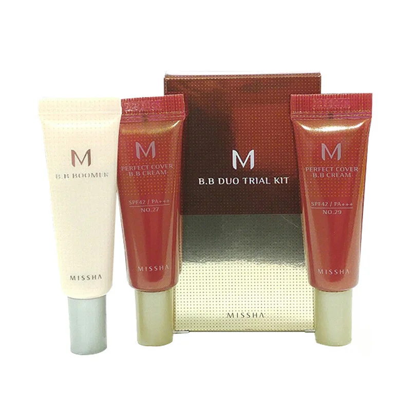 MISSHA M BB Duo Trial Kit C  (  #29  #27  ) MISSHA BB Boomer Primer 10ml + MISSHA M perfect Cover BB Cream 10ml Korea Cosmetics