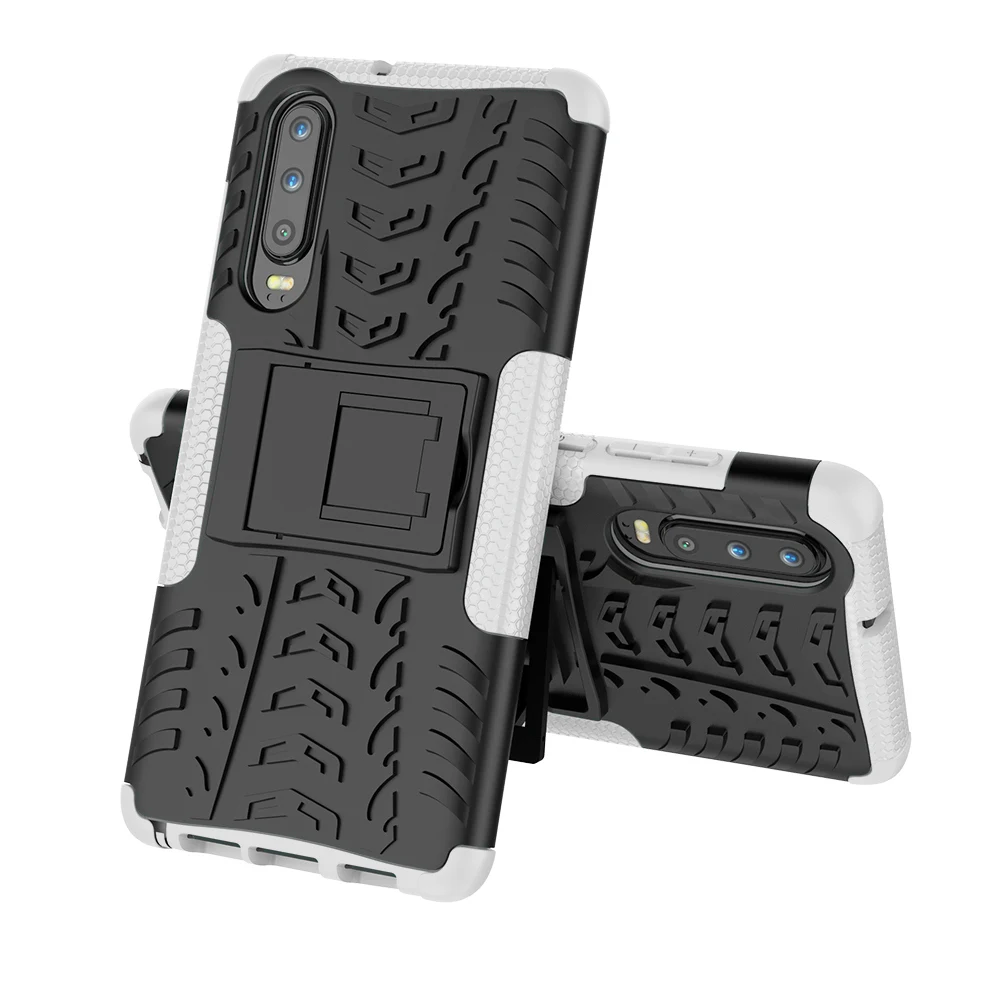 Для huawei P30 Pro P30 Lite P Smare Plus / чехол жесткий пластиковый мягкий силиконовый гибридный защитный чехол с подставкой PC+ TPU чехол для телефона