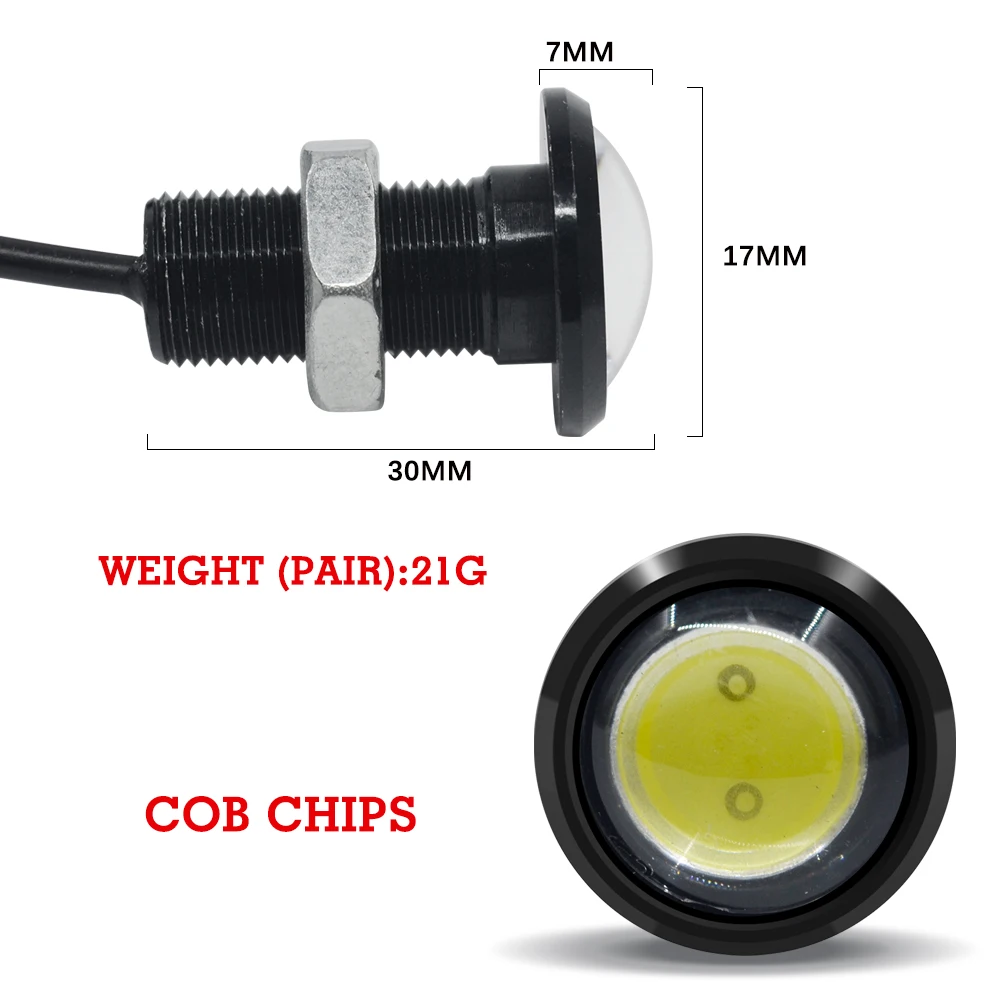 2 шт. идеальных светодиодных чипов Eagle eye cob drl противотуманных фар