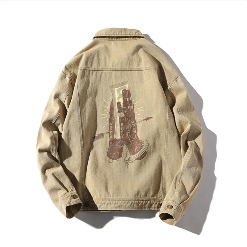 Male Summer Denim Jacket Men New Streetwear Turn Down Collar Jacket Casual Print Long Sleeve Coat Hip Hop Male Fashion Jackets Male Summer Denim Jacket Men New Streetwear Turn Down Collar Jacket Casual Print Long Sleeve Coat Hip Hop Male Fashion Jackets