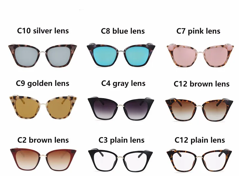 Прозрачные солнцезащитные очки кошачий глаз, женские прозрачные очки, оптическая оправа, винтажные очки, зеркальные солнцезащитные очки, женские Оттенки UV400