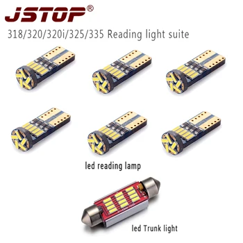 

JSTOP 7pcs/set 318/320/320i/325/335 high quality led car Light T10 W5W bulbs 12VAC lamp festoon 41mm C5W canbus